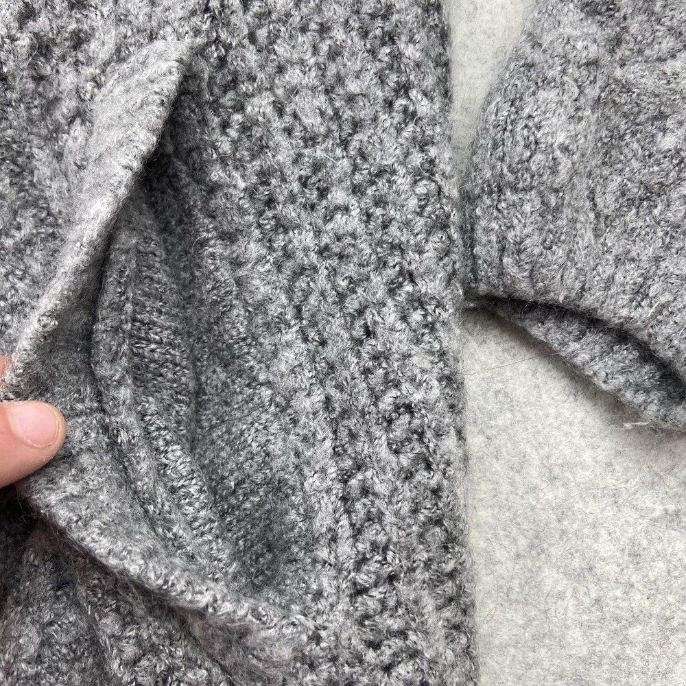 Abercrombie & Fitch Sweater Womens Large Gray Open Front Cable Knit Cardigan - Picture 6 of 12